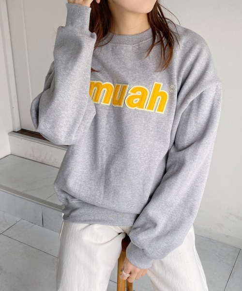 muahmuah(ムーアムーア)の「muahmuah(ムーアムーア) / COMBI POINT SIGNATURE MTM(スウェット・レディース・クリーム/マスタード/ダークブルー/グレー・FREE)」の7枚目の写真
