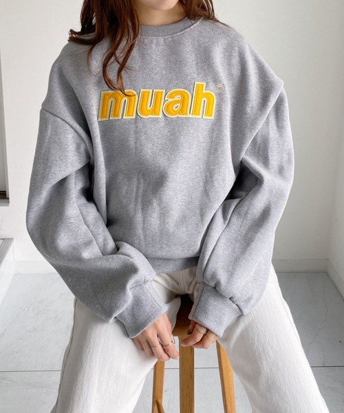 muahmuah(ムーアムーア)の「muahmuah(ムーアムーア) / COMBI POINT SIGNATURE MTM(スウェット・レディース・クリーム/マスタード/ダークブルー/グレー・FREE)」の8枚目の写真