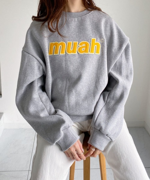 muahmuah(ムーアムーア)の「muahmuah(ムーアムーア) / COMBI POINT SIGNATURE MTM(スウェット・レディース・クリーム/マスタード/ダークブルー/グレー・FREE)」の9枚目の写真