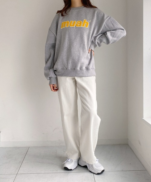 muahmuah(ムーアムーア)の「muahmuah(ムーアムーア) / COMBI POINT SIGNATURE MTM(スウェット・レディース・クリーム/マスタード/ダークブルー/グレー・FREE)」の10枚目の写真