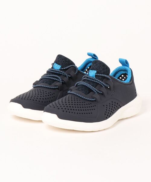 crocs(クロックス)の「クロックス crocs ライトライド ペイサー キッズ LiteRide Pacer K(スニーカー・キッズ・ネイビー×ホワイト・17.5cm/18.5cm/20cm/21cm/19.5cm/19cm/18cm)」の1枚目の写真