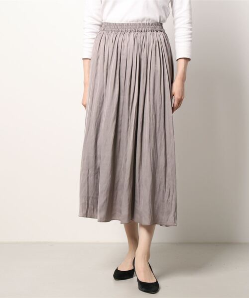 Samansa Mos2 blue（サマンサモスモスブルー）の「チンツ加工ワッシャープリーツスカート（スカート・レディース・グレー/ブルー/ピンク・ﾌﾘ-）」の8枚目の写真