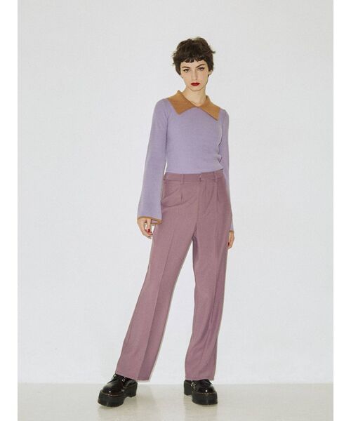 jouetie（ジュエティ）の「ストレートタックパンツ【WEB限定】（スラックス・レディース・ブラック/パープル/ネイビー/ブラウン/レッド/ピンク/イエロー/ブルー/グリーン・MEDIUM）」の22枚目の写真