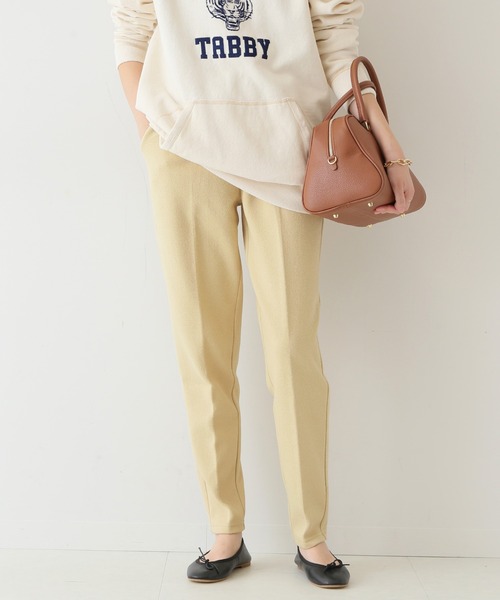 SLOBE IENA（スローブイエナ）の「ダブルフェイスジョーゼットパンツ【ウエストゴム/洗濯機使用可能】◆（その他パンツ・レディース・グレー/イエロー/ナチュラル・36/38）」の3枚目の写真