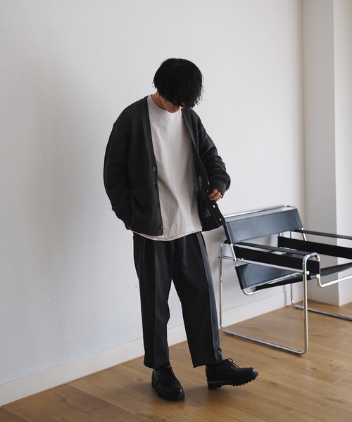 WYM LIDNM（ウィム バイ リドム）の「MESH WIDE CARDIGAN（カーディガン/ボレロ・メンズ・グリーン/モカ/チャコール・S/M/L）」の18枚目の写真