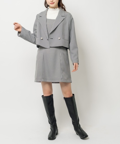 OLIVE des OLIVE(オリーブデオリーブ)の「ヘルシースタイルショート丈ジャケット(テーラードジャケット・レディース・ライトグレー/ブラック/ワンウォッシュ/ミント・FREE)」の5枚目の写真