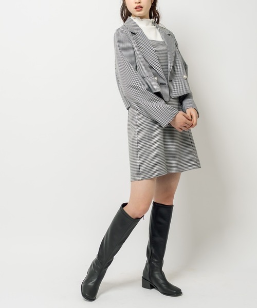 OLIVE des OLIVE(オリーブデオリーブ)の「ヘルシースタイルショート丈ジャケット(テーラードジャケット・レディース・ライトグレー/ブラック/ワンウォッシュ/ミント・FREE)」の6枚目の写真