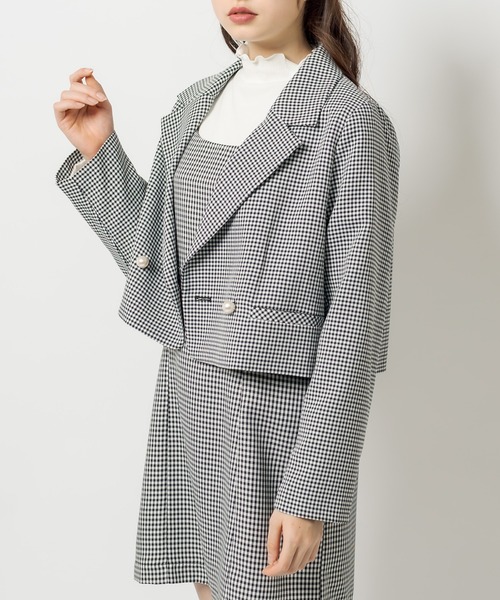 OLIVE des OLIVE(オリーブデオリーブ)の「ヘルシースタイルショート丈ジャケット(テーラードジャケット・レディース・ライトグレー/ブラック/ワンウォッシュ/ミント・FREE)」の9枚目の写真