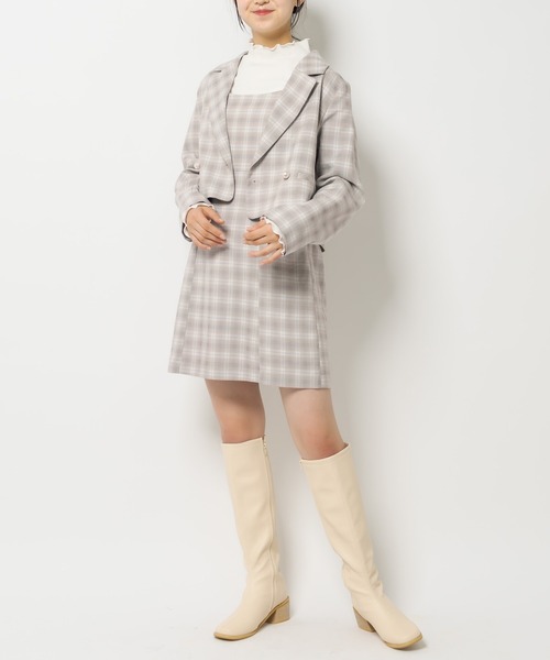 OLIVE des OLIVE(オリーブデオリーブ)の「ヘルシースタイルショート丈ジャケット(テーラードジャケット・レディース・ライトグレー/ブラック/ワンウォッシュ/ミント・FREE)」の18枚目の写真