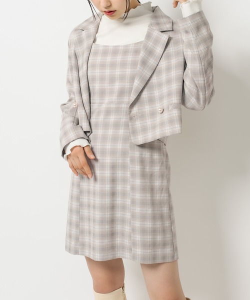 OLIVE des OLIVE(オリーブデオリーブ)の「ヘルシースタイルショート丈ジャケット(テーラードジャケット・レディース・ライトグレー/ブラック/ワンウォッシュ/ミント・FREE)」の20枚目の写真