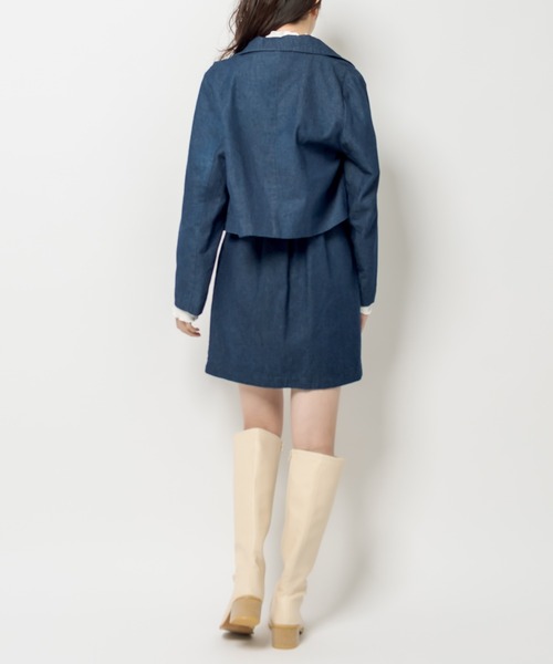 OLIVE des OLIVE(オリーブデオリーブ)の「ヘルシースタイルショート丈ジャケット(テーラードジャケット・レディース・ライトグレー/ブラック/ワンウォッシュ/ミント・FREE)」の13枚目の写真