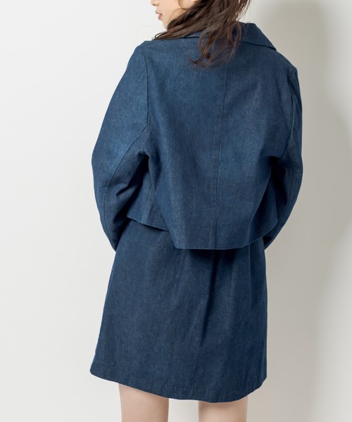 OLIVE des OLIVE(オリーブデオリーブ)の「ヘルシースタイルショート丈ジャケット(テーラードジャケット・レディース・ライトグレー/ブラック/ワンウォッシュ/ミント・FREE)」の16枚目の写真