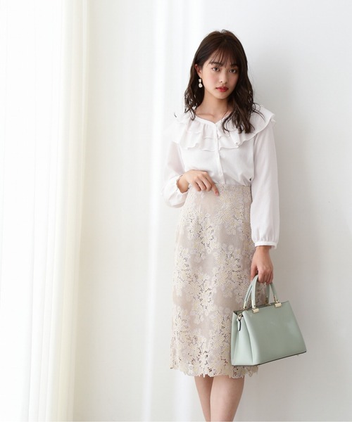 PROPORTION BODY DRESSING（プロポーションボディドレッシング）の「配色ケミカルタイトスカート / 1212120106（スカート・レディース・ブルー/ピンク/ベージュ・X-SMALL/MEDIUM/SMALL）」の2枚目の写真