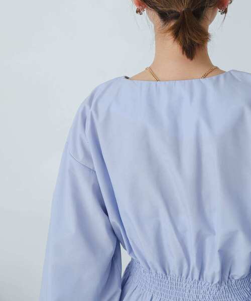 SENSE OF PLACE by URBAN RESEARCH（センスオブプレイスバイアーバンリサーチ）の「Vネックウエストマークブラウス（シャツ/ブラウス・レディース・ブラック/ライトブルー/オフホワイト・ONE）」の20枚目の写真