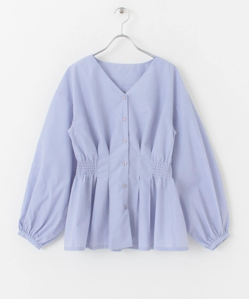 SENSE OF PLACE by URBAN RESEARCH（センスオブプレイスバイアーバンリサーチ）の「Vネックウエストマークブラウス（シャツ/ブラウス・レディース・ブラック/ライトブルー/オフホワイト・ONE）」の8枚目の写真