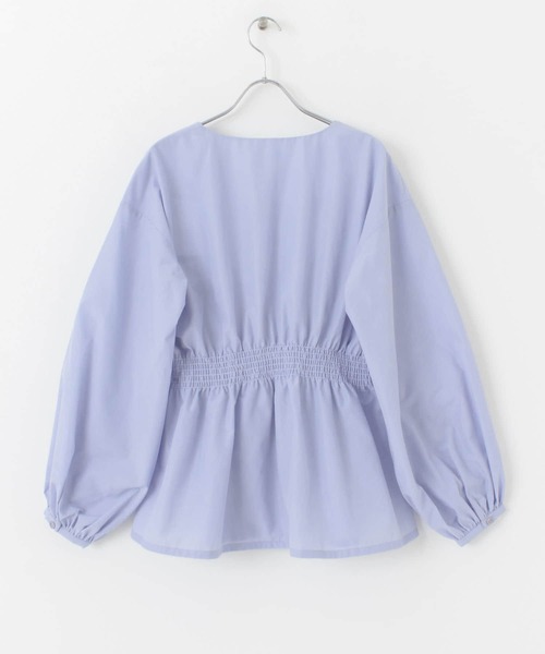 SENSE OF PLACE by URBAN RESEARCH（センスオブプレイスバイアーバンリサーチ）の「Vネックウエストマークブラウス（シャツ/ブラウス・レディース・ブラック/ライトブルー/オフホワイト・ONE）」の9枚目の写真