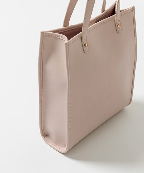 OLIVE des OLIVE（オリーブデオリーブ）の「タテ長トリミングトートバッグ（トートバッグ・レディース・ピンク/サックスブルー/ブラック/ライトベージュ・FREE）」の20枚目の写真