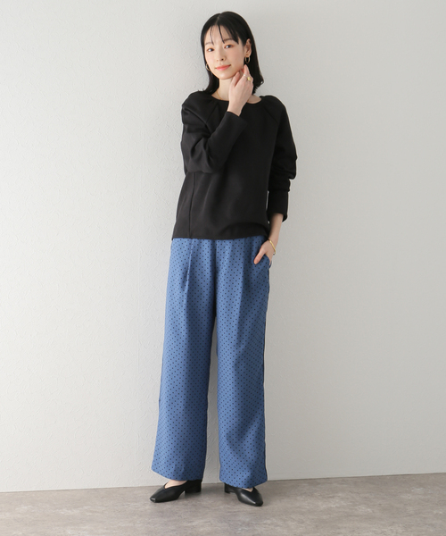 La TOTALITE(ラトータリテ)の「ドットツイルタックワイドパンツ(その他パンツ・レディース・オリーブ/ネイビー/サックスブルー・36/38)」の12枚目の写真