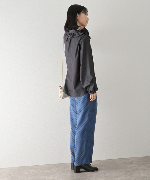 La TOTALITE(ラトータリテ)の「ドットツイルタックワイドパンツ(その他パンツ・レディース・オリーブ/ネイビー/サックスブルー・36/38)」の15枚目の写真