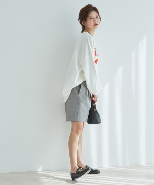 vis-`a-vis(ビサビ)の「【WEB限定】チェック柄ショートパンツ【セットアップ対応】(スラックス・レディース・グリーン/グレー・S/M)」の4枚目の写真