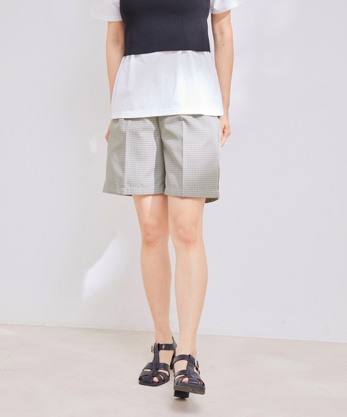 vis-`a-vis(ビサビ)の「【WEB限定】チェック柄ショートパンツ【セットアップ対応】(スラックス・レディース・グリーン/グレー・S/M)」の8枚目の写真