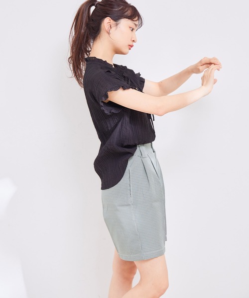 vis-`a-vis(ビサビ)の「【WEB限定】チェック柄ショートパンツ【セットアップ対応】(スラックス・レディース・グリーン/グレー・S/M)」の13枚目の写真