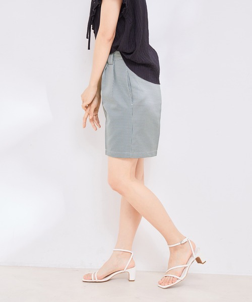vis-`a-vis(ビサビ)の「【WEB限定】チェック柄ショートパンツ【セットアップ対応】(スラックス・レディース・グリーン/グレー・S/M)」の15枚目の写真