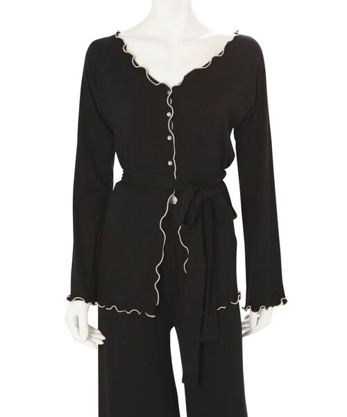 MERCURYDUO(マーキュリーデュオ)の「【GENTLE】配色メロウカットソーセットアップ(ルームウェア/パジャマ・レディース・ブラック/ライトブルー・FREE)」の14枚目の写真