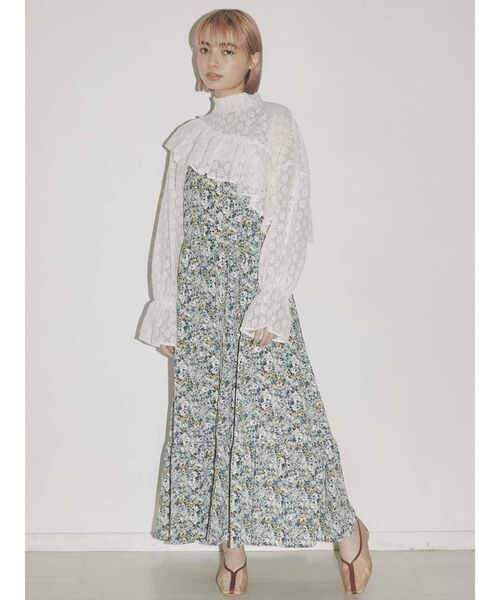 merry jenny（メリージェニー）の「short asymmetry lace tops（その他トップス・レディース・アイボリー/ブラック・FREE）」の3枚目の写真