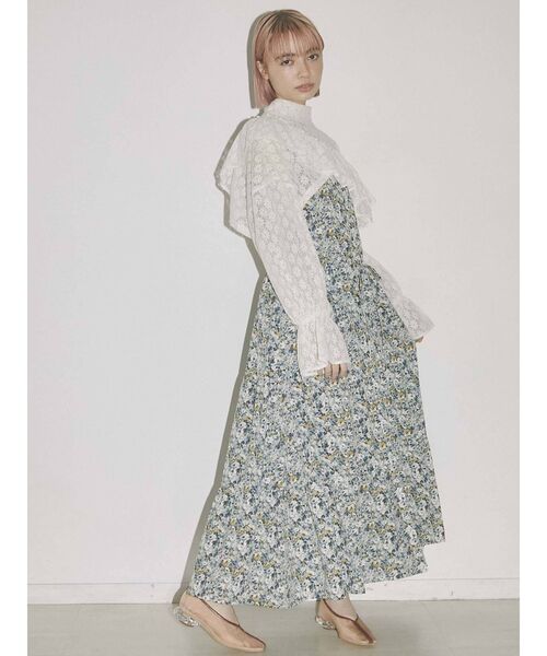 merry jenny（メリージェニー）の「short asymmetry lace tops（その他トップス・レディース・アイボリー/ブラック・FREE）」の6枚目の写真