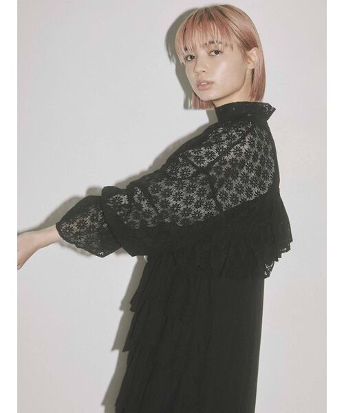 merry jenny（メリージェニー）の「short asymmetry lace tops（その他トップス・レディース・アイボリー/ブラック・FREE）」の12枚目の写真