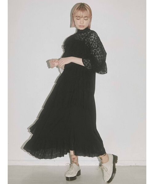 merry jenny（メリージェニー）の「short asymmetry lace tops（その他トップス・レディース・アイボリー/ブラック・FREE）」の13枚目の写真