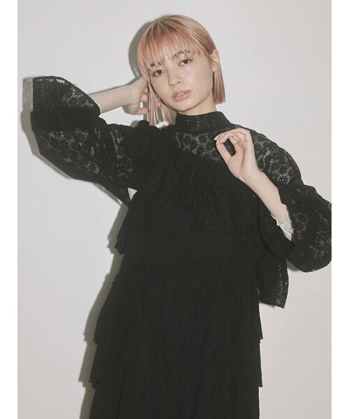 merry jenny（メリージェニー）の「short asymmetry lace tops（その他トップス・レディース・アイボリー/ブラック・FREE）」の15枚目の写真