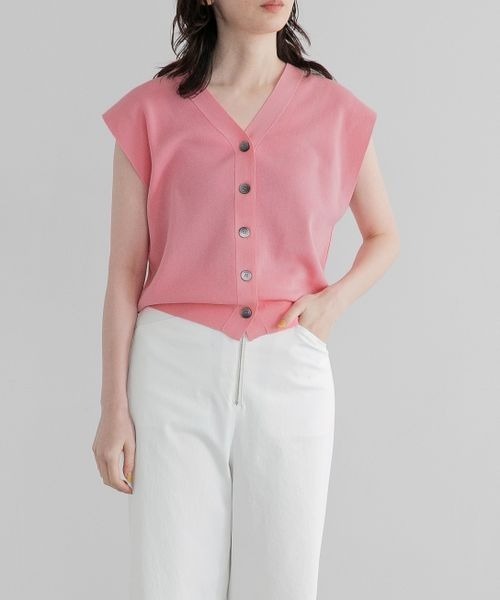 yuw（ユウ）の「アウトリンキングベスト　270313（ベスト・レディース・ブラック/グレー/ブルー/ピンク・FREE）」の4枚目の写真