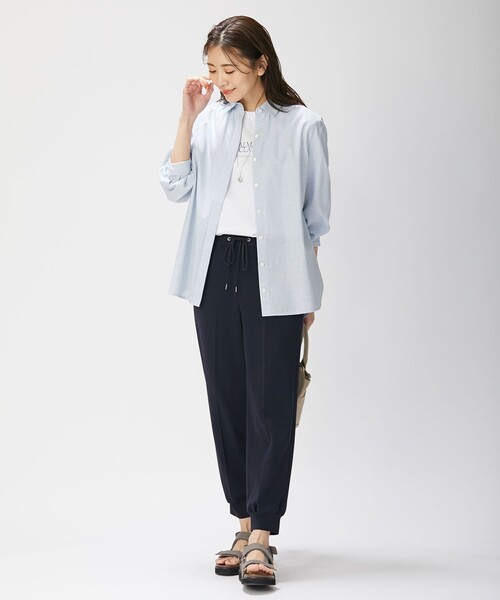 J.PRESS(ジェイプレス)の「【洗える】TA/PEモクロディ ジョガー パンツ(その他パンツ・レディース・ブラック系/ネイビー系・T13/T17)」の9枚目の写真