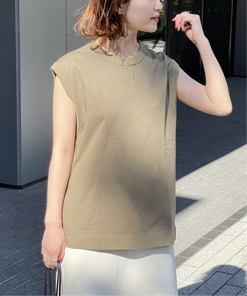 Spick & Span（スピックアンドスパン）の「【WRAPINKNOT】オーバーサイズタンクトップ（タンクトップ・レディース・カーキ/ブラック/ホワイト・FREE）」の10枚目の写真