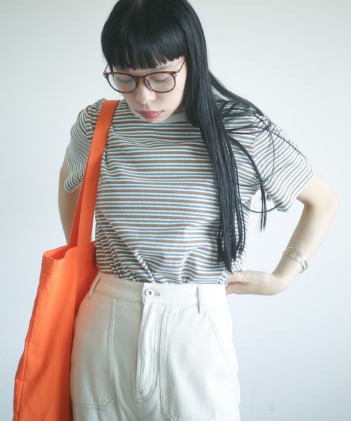 spoon store(スプーンストア)の「マルチボーダーTシャツ(Tシャツ/カットソー・レディース・ブラック/ピンク/ブルー・フリー)」の8枚目の写真