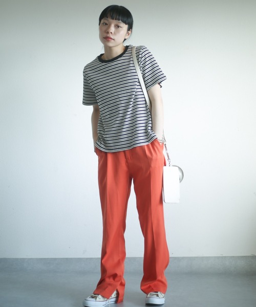 spoon store(スプーンストア)の「マルチボーダーTシャツ(Tシャツ/カットソー・レディース・ブラック/ピンク/ブルー・フリー)」の6枚目の写真