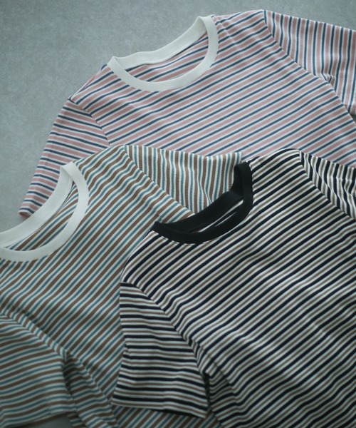 spoon store(スプーンストア)の「マルチボーダーTシャツ(Tシャツ/カットソー・レディース・ブラック/ピンク/ブルー・フリー)」の18枚目の写真