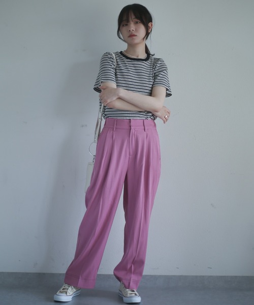 spoon store(スプーンストア)の「マルチボーダーTシャツ(Tシャツ/カットソー・レディース・ブラック/ピンク/ブルー・フリー)」の22枚目の写真