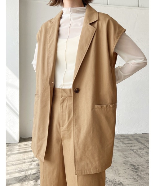 LIAN（リアン）の「リネンブレンドノースリーブジャケット（テーラード