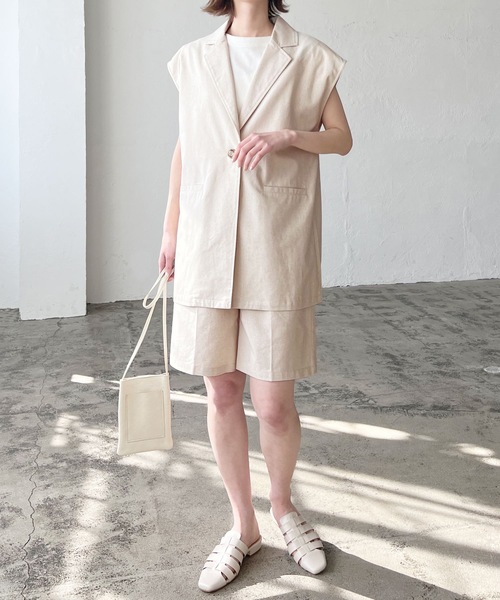 LIAN（リアン）の「リネンブレンドノースリーブジャケット（テーラード