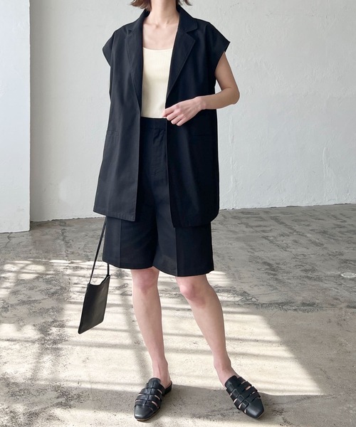 LIAN（リアン）の「リネンブレンドノースリーブジャケット（テーラード