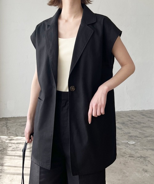 LIAN（リアン）の「リネンブレンドノースリーブジャケット（テーラード