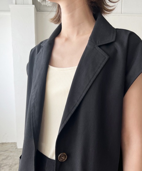 LIAN（リアン）の「リネンブレンドノースリーブジャケット（テーラード