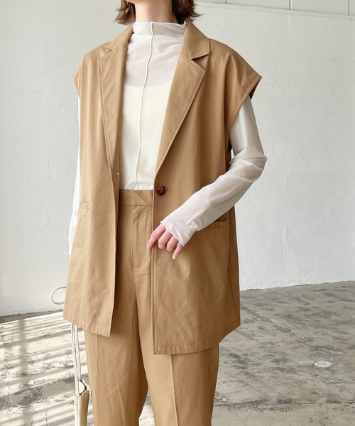 LIAN（リアン）の「リネンブレンドノースリーブジャケット（テーラード