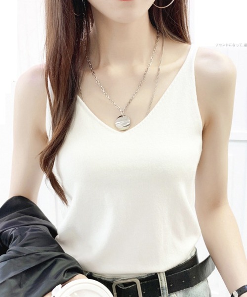 STYLEBLOCK（スタイルブロック）の「シンプルキャミソール（キャミソール・レディース・ブラック/グレー/ゴールド/イエロー/グリーン/ブラウン系その他/ベージュ系その他/ピンク/ホワイト/ブルー・FREE）」の2枚目の写真