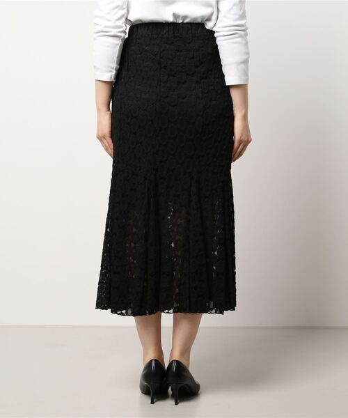 Q（キュー）の「ドットレース マーメイドスカート（スカート・レディース・ブラック/アイボリー・MEDIUM）」の4枚目の写真