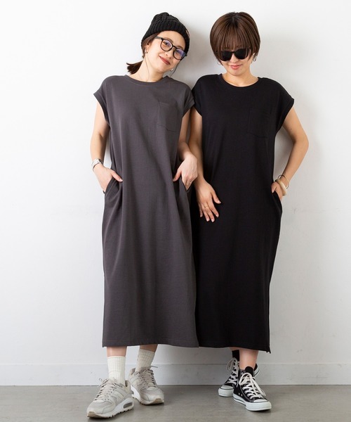 PICHI(ピイチ)の「ポケット付きシンプルワンピース(ワンピース・レディース・ブラック/チャコール・FREE)」の18枚目の写真