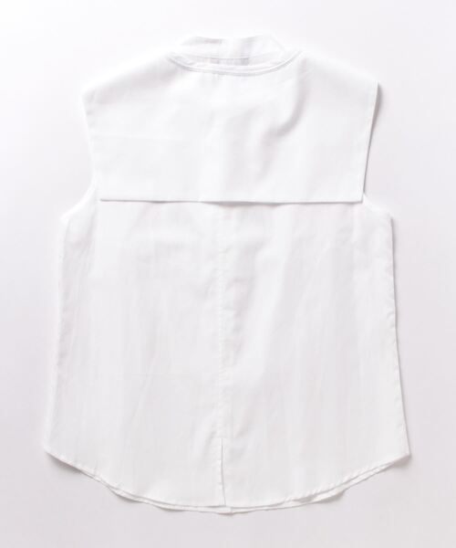 BDONNA（ビドンナ）の「フィブリルブロード　付け衿付きノースリーブブラウス（シャツ/ブラウス・レディース・ホワイト/グリーン・MEDIUM）」の8枚目の写真